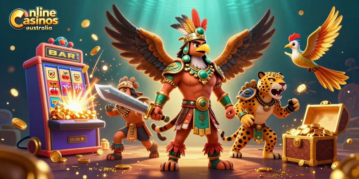 Engage with online casinos australia through vibrant 3D animations of jackpot slots and casino excitement.