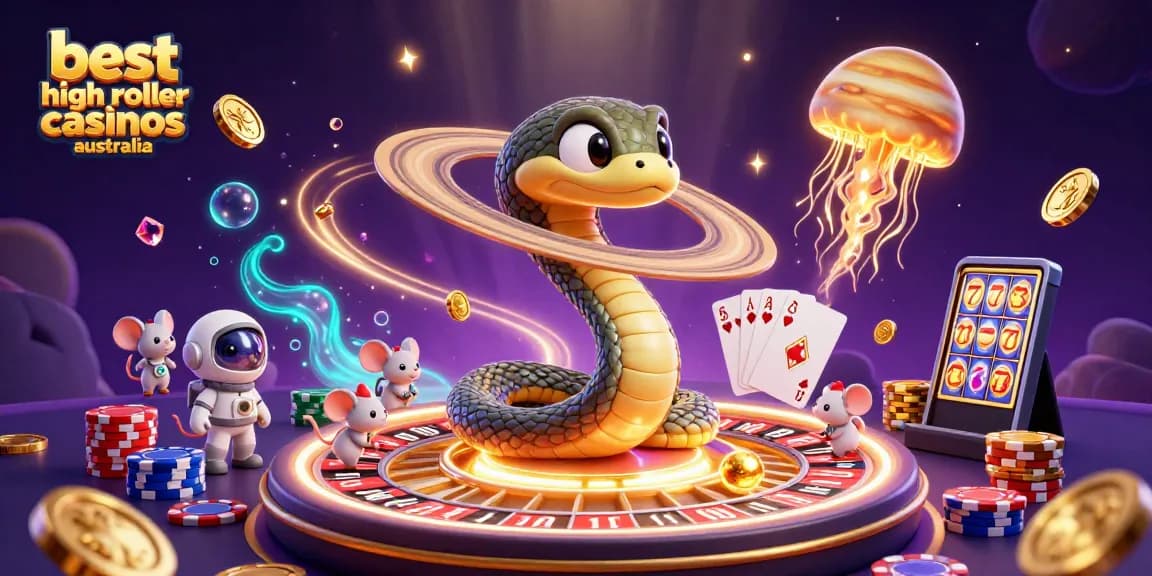Experience excitement at the best high roller casinos Australia with dynamic gaming scenes and vibrant colors.