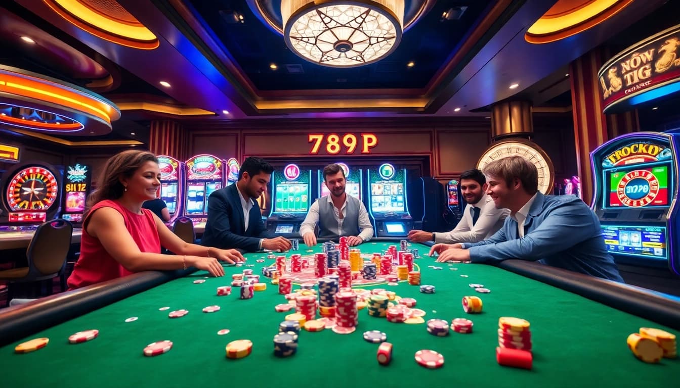 Win big at 789P with poker chips and cards in an exciting casino setting.