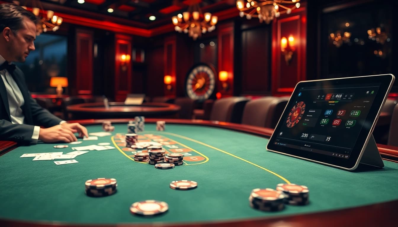 Engaged players enjoy high-stakes gambling at XX88.Pizza casino table with poker chips and cards.