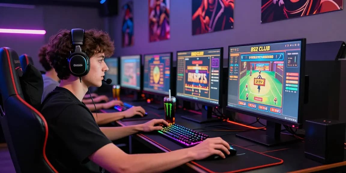 Engaging gaming experience on https://b52club.radio.fm/ with colorful setup and excitement.