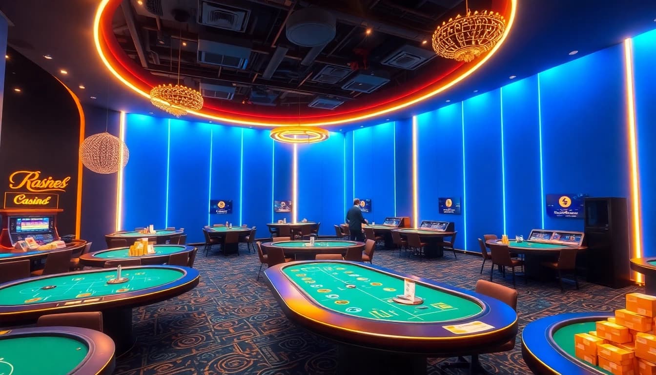 Spiele in deutschen Casinos online mit aufregenden Neonlichtern und eleganter Atmosphäre erleben.