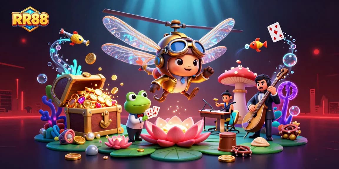 Engage with RR88, where the dragonfly pilot and frog dealer bring your casino adventure to life.