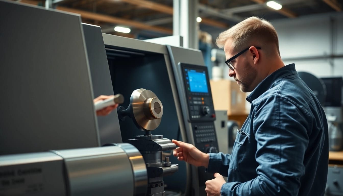 CNC drehen in einer modernen Werkstatt mit präziser Maschinenbedienung