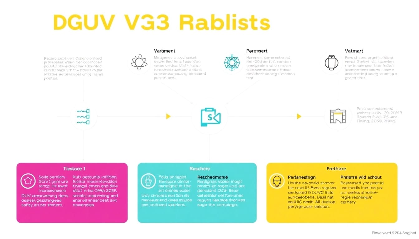 Illustrate key steps in the DGUV V3 Prüfung process, showcasing essential safety inspections.