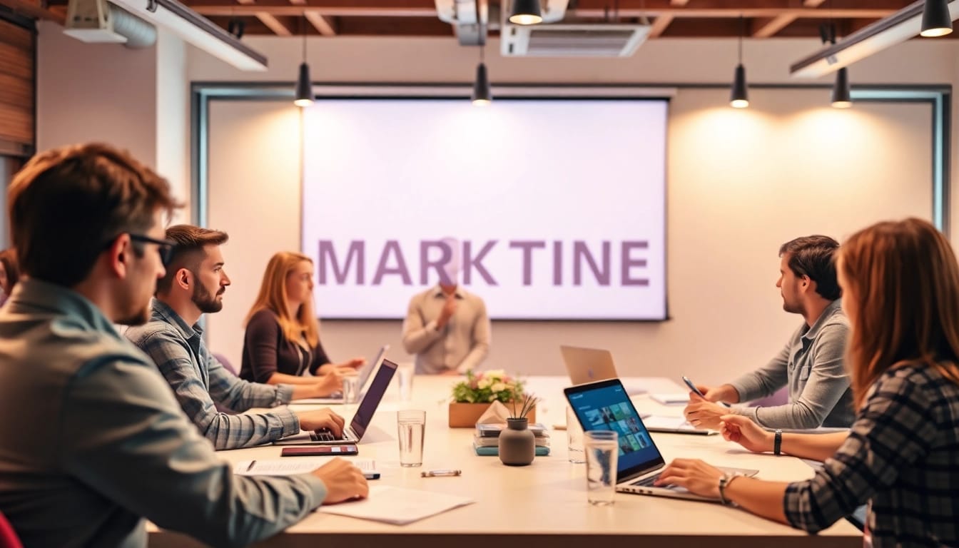 Interaktive Szenen des digitalen Marketings, wo digitale Strategien und Taktiken zum Leben erweckt werden.