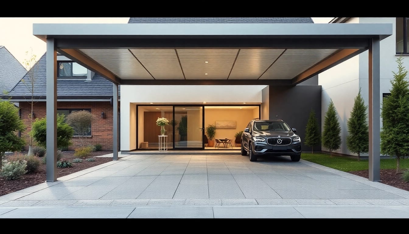Carport Metall bietet hochwertigen Schutz für Ihr Fahrzeug mit stilvollem Design und robuster Bauweise.