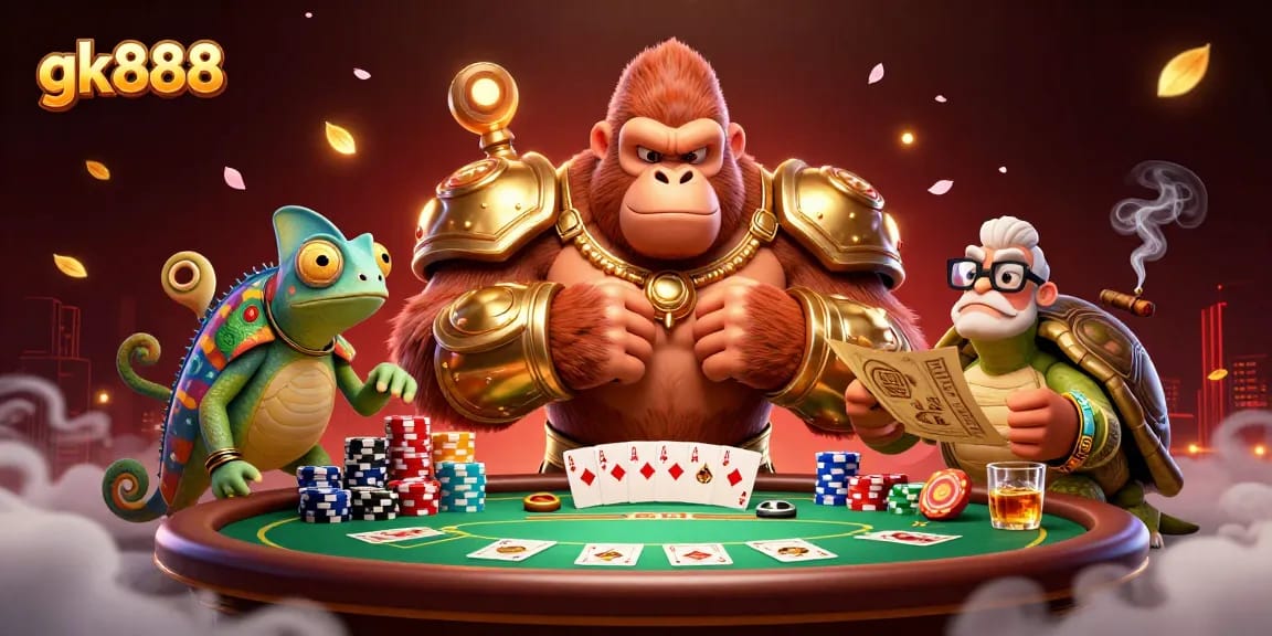 Join the thrilling adventure of gk888 at the casino, featuring a powerful gorilla king and strategic gameplay elements.