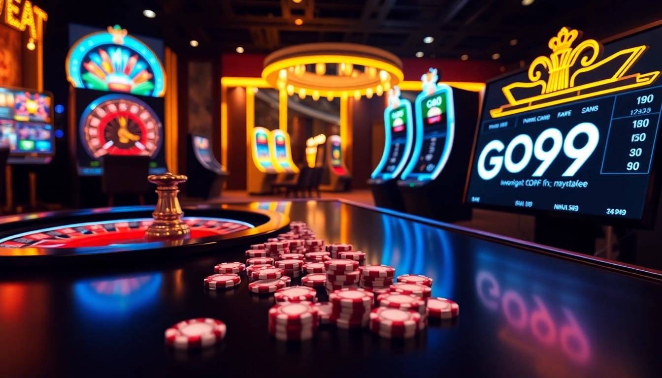 Engaging gambling scene featuring GO99 Trang Chủ with vibrant casino elements and gaming excitement.