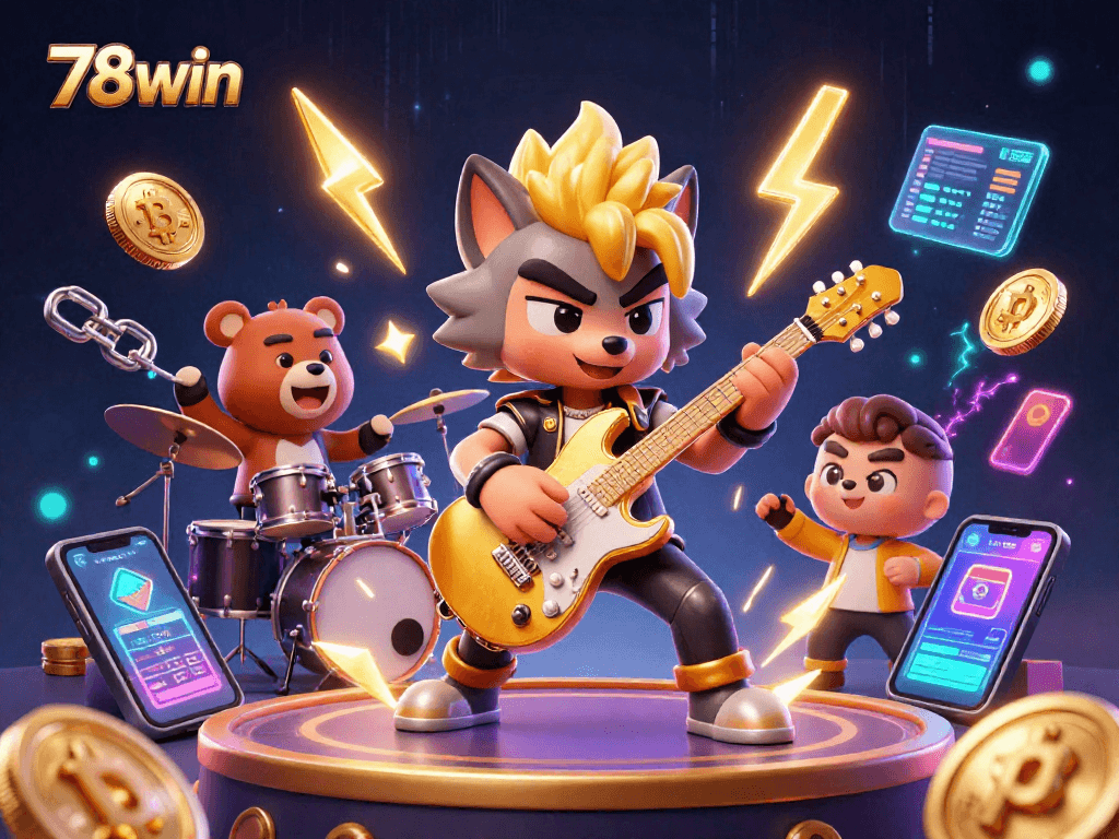 Experience thrilling gameplay with 78win's online casino, featuring crypto elements and vibrant 3D graphics.