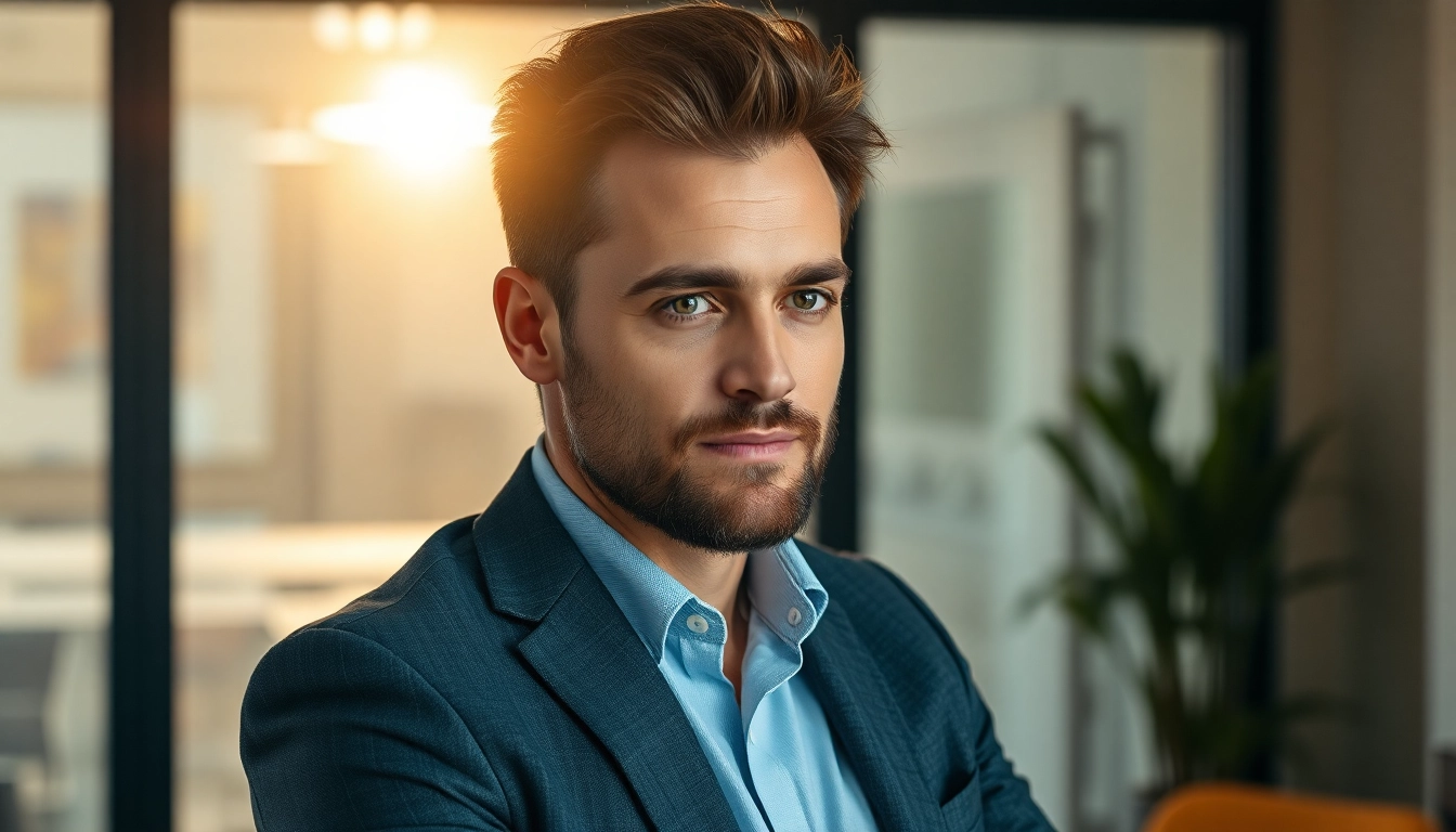 Headhunter, der konzentriert mit Klienten in einem hellen Büro spricht und professionelle Beratung bietet.