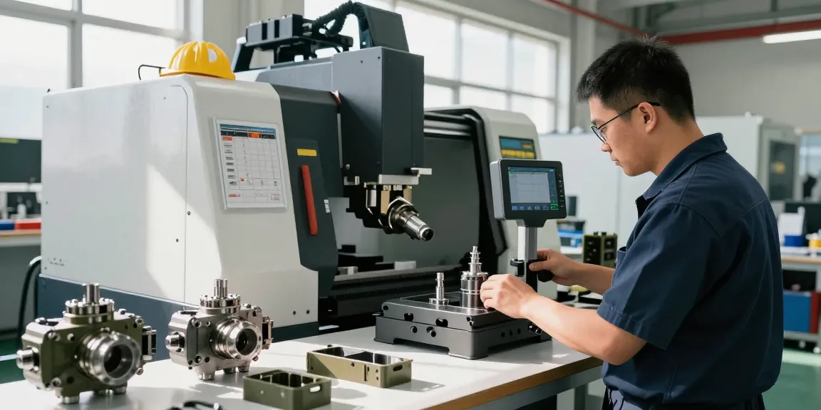 Präzisionstechnik Militär: Techniker in moderner CNC-Fertigung für militärische Komponenten.
