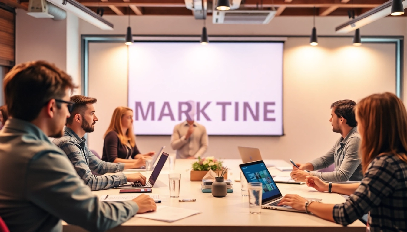 Interaktive Szenen des digitalen Marketings, wo digitale Strategien und Taktiken zum Leben erweckt werden.