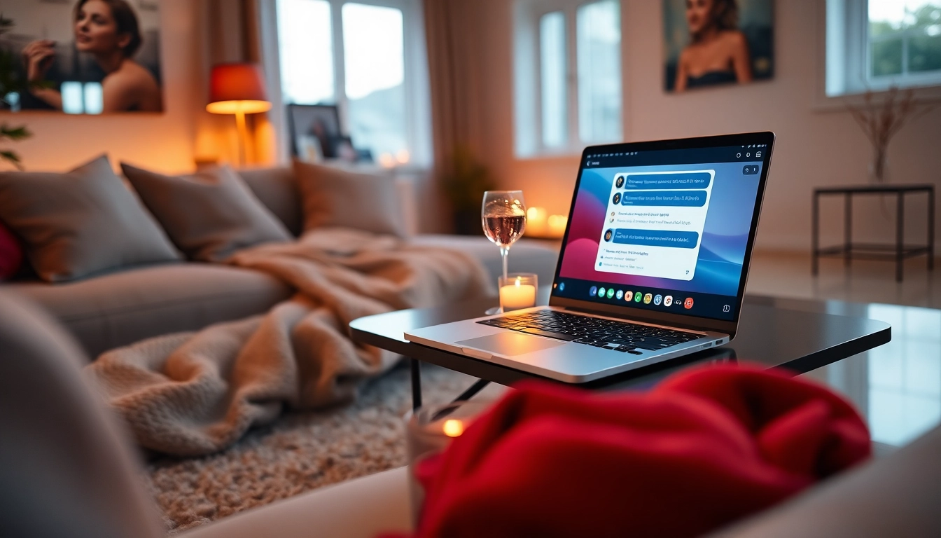 Engaging scene of NSFW porn AI chat with cozy atmosphere and intimate props.