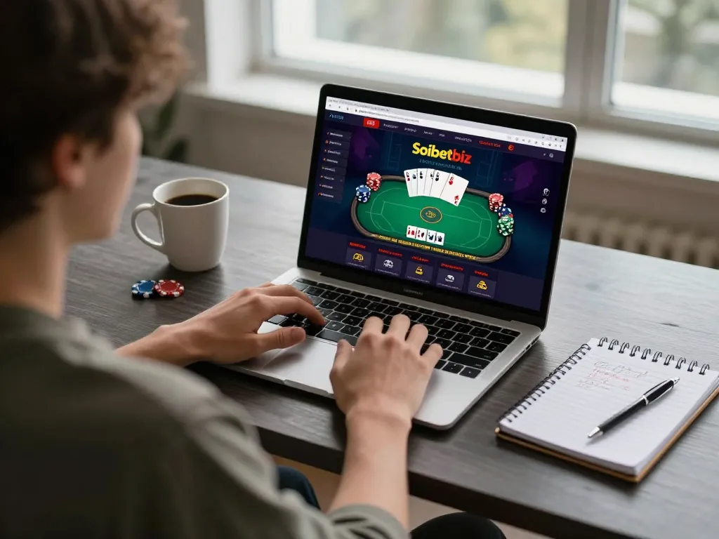 Engaging online poker gameplay on Soibetbiz platform, promoting responsible gambling.