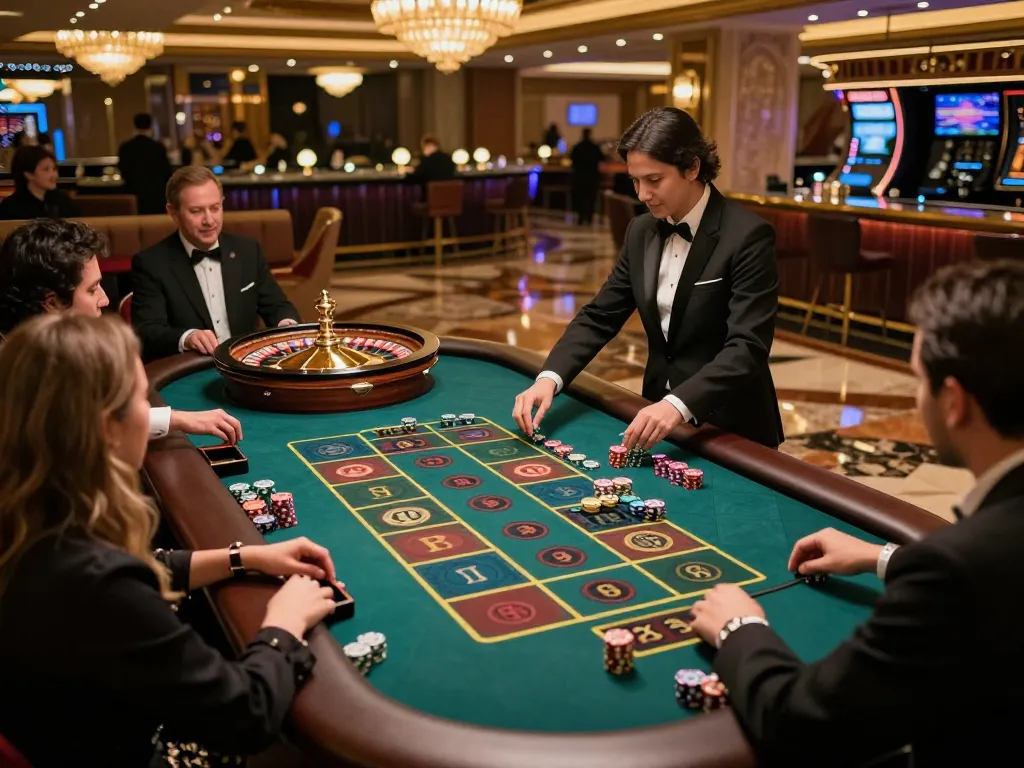 Experience the excitement of roulette gameplay at QQ88 casino with colorful chips and active players.