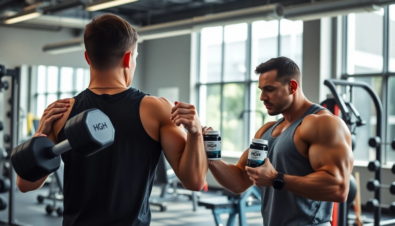 HGH kaufen leicht gemacht: Fitness-Coach demonstriert Produkte für eine gesunde Lebensweise.