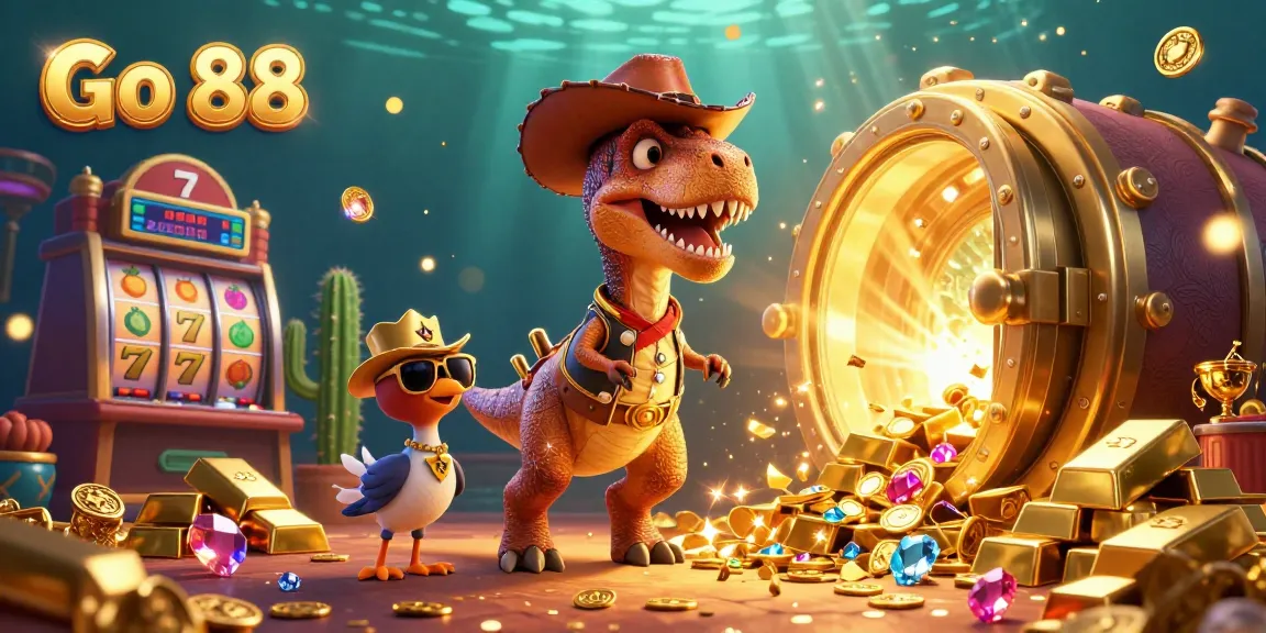 Experience thrilling gameplay at Go 88 with vibrant casino elements and dynamic characters.