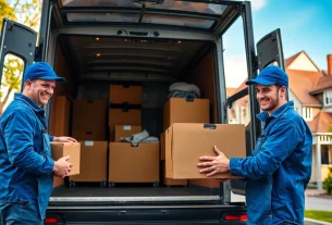 Professionelle Umzugshilfe durch das umzugsunternehmen im Saarland, während Möbel sicher verladen werden.