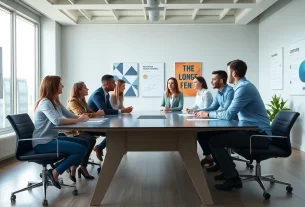 Interaktive Sicherheiten von Headhunter Berlin in einem modernen Büro, das Kandidaten ermutigt.