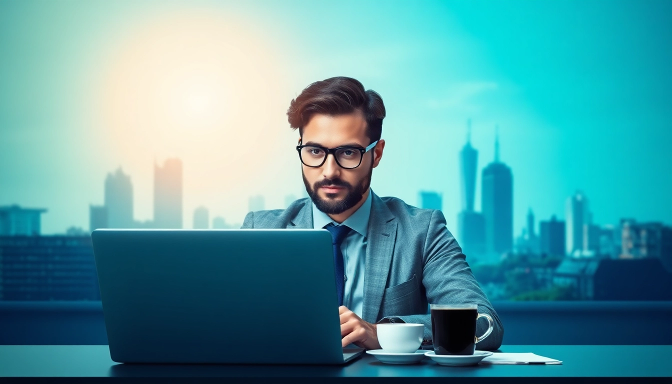 Headhunter Mannheim bei der Arbeit, umgeben von Lebensläufen und Notizen in einer dynamischen, professionellen Umgebung.