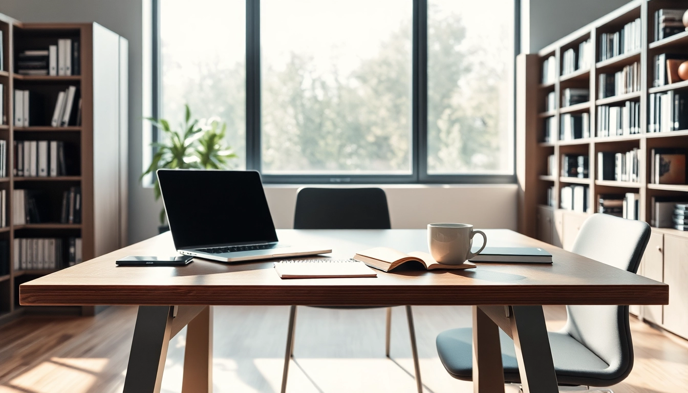 Headhunter Monchengladbach am modernen Arbeitsplatz mit Laptop und kreativer Atmosphäre.