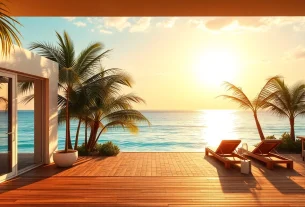 Genießen Sie einen entspannten Aufenthalt in der Küsten-Cabana mit herrlichem Ozeanblick und modernem Design.