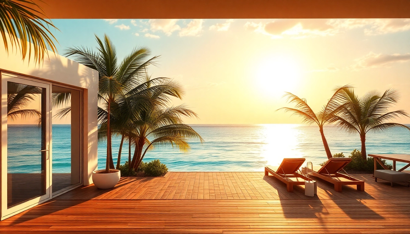 Genießen Sie einen entspannten Aufenthalt in der Küsten-Cabana mit herrlichem Ozeanblick und modernem Design.