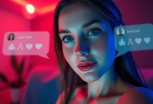 Engaging AI character in a seductive porn ai chat environment, showcasing intimate interaction.
