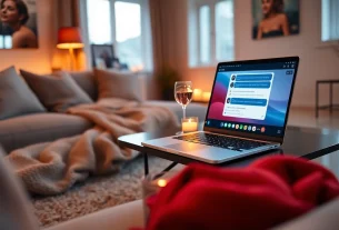 Engaging scene of NSFW porn AI chat with cozy atmosphere and intimate props.