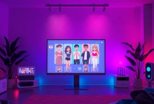 Engaging digital interface of a free sex AI chatbot showcasing animated characters in an inviting setting.