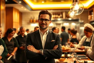 Headhunter Gastronomie engaging with diverse culinary professionals in a lively restaurant.