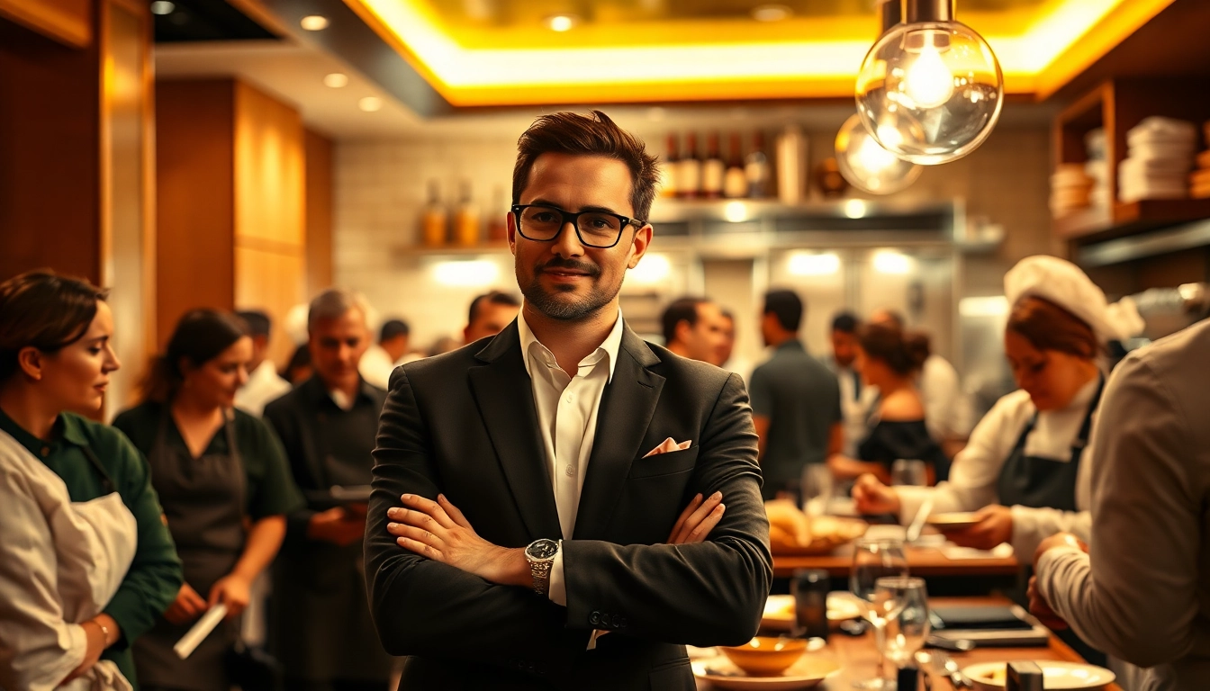 Headhunter Gastronomie engaging with diverse culinary professionals in a lively restaurant.