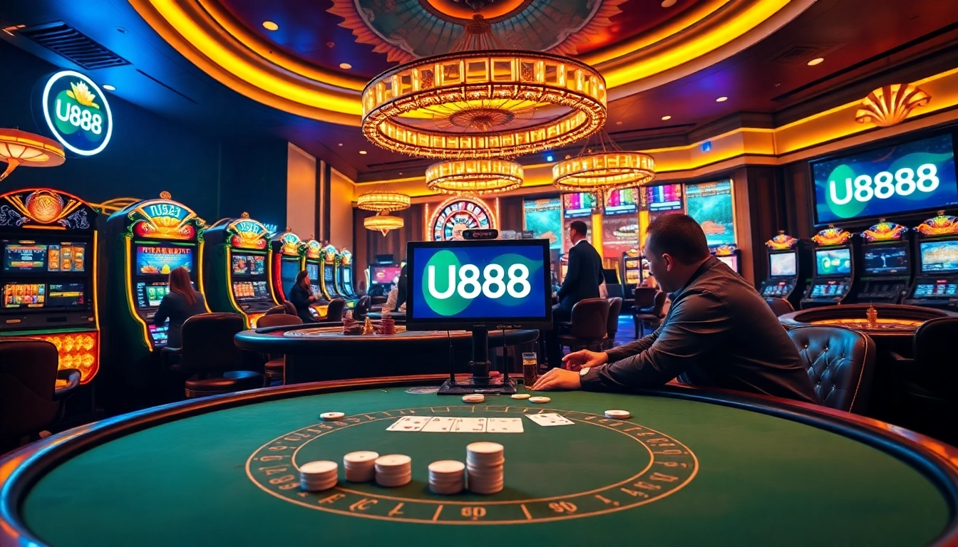 Experience the thrilling action of U888's professional online casino gaming environment.