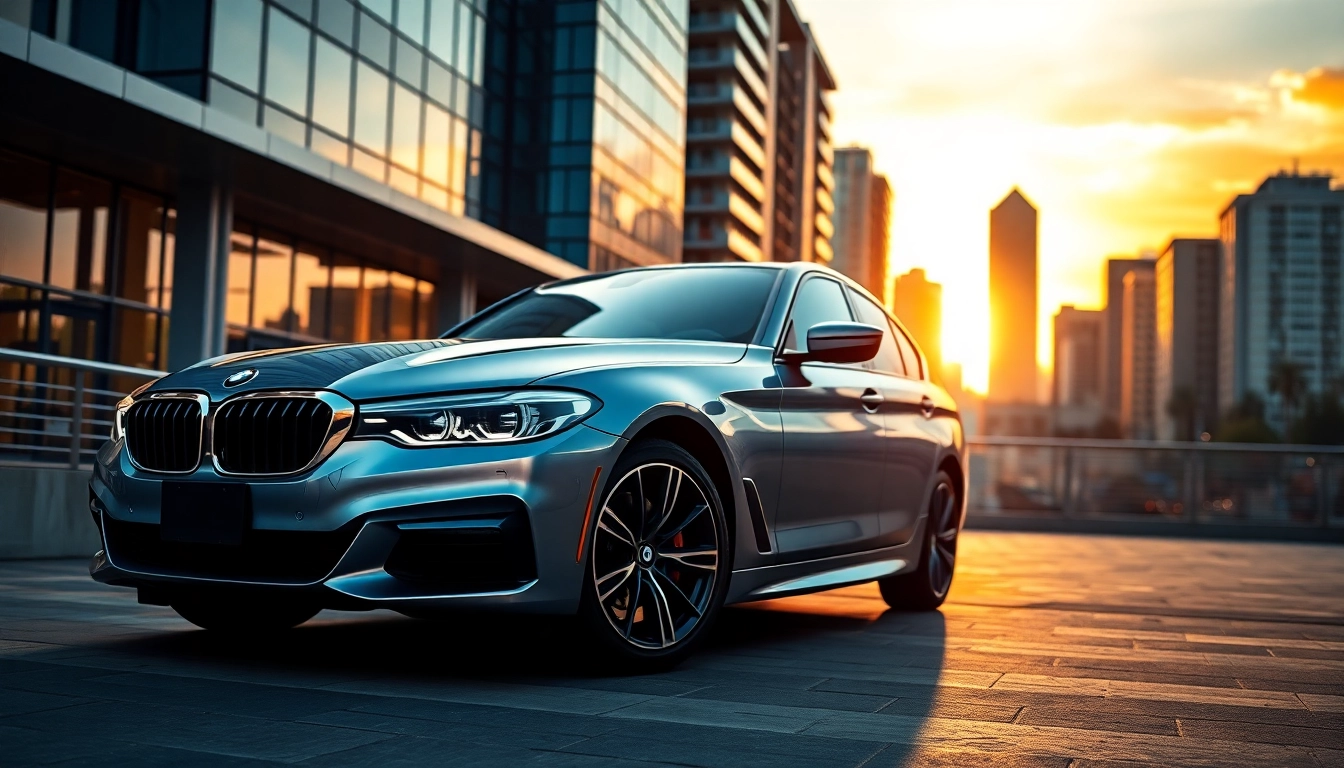 BMW kaufen: Eleganter BMW Sedan in einer urbanen Umgebung mit modernem Design.