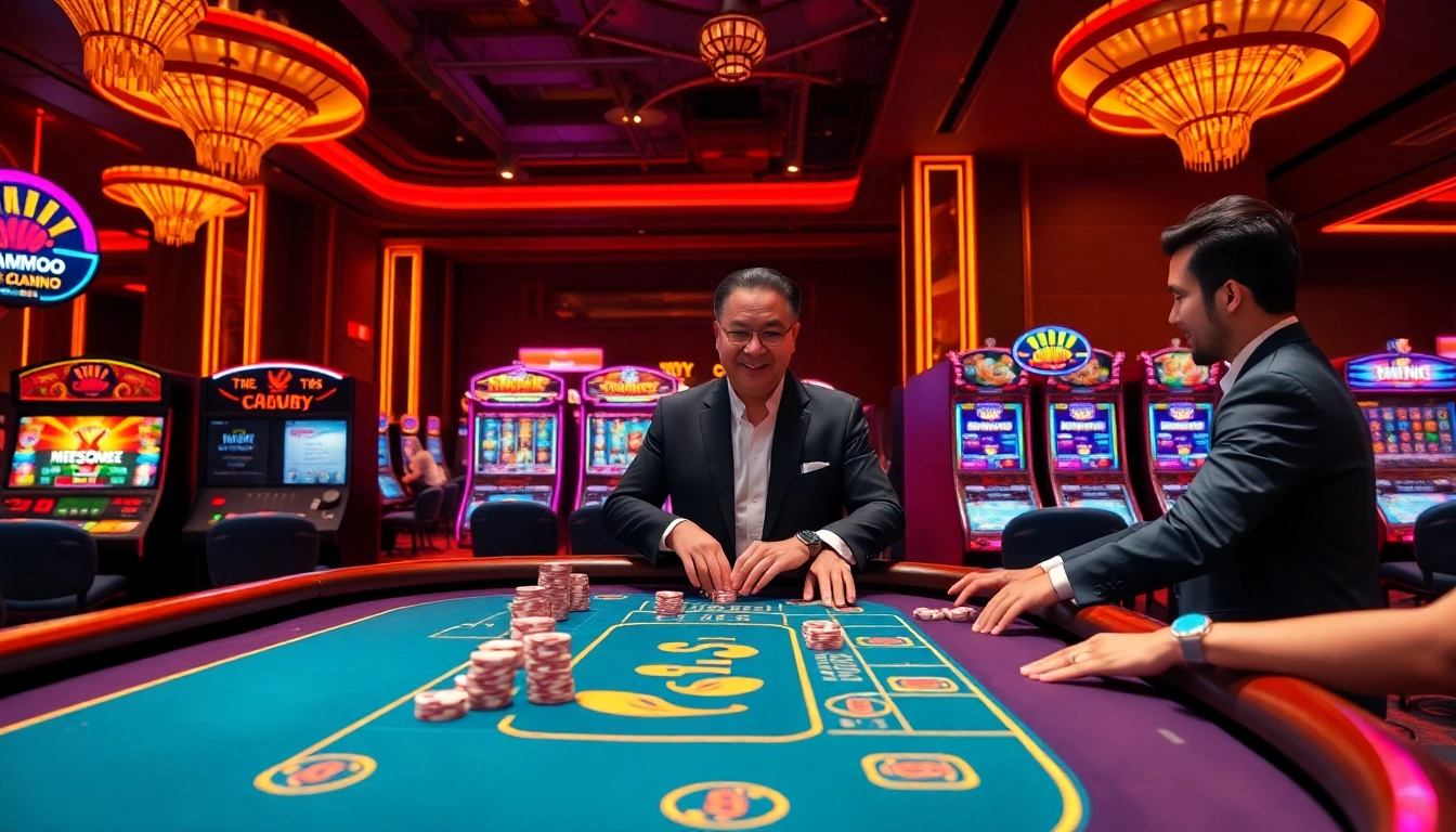 MMOO players enjoying an engaging casino experience with live dealers and vibrant gaming interfaces.