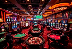 Experience the excitement of online gaming at 88CLB with vibrant scenes of live casino action and diverse game offerings.