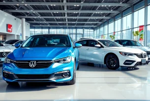 Auto kaufen in einem modernen Autohaus mit vielfältigen Fahrzeugen zur Auswahl.