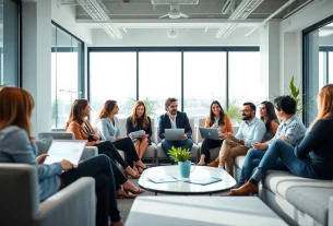 Engagierte Fachkräfte diskutieren Personalvermittlung Vertrieb Strategien in einem modernen Büro.
