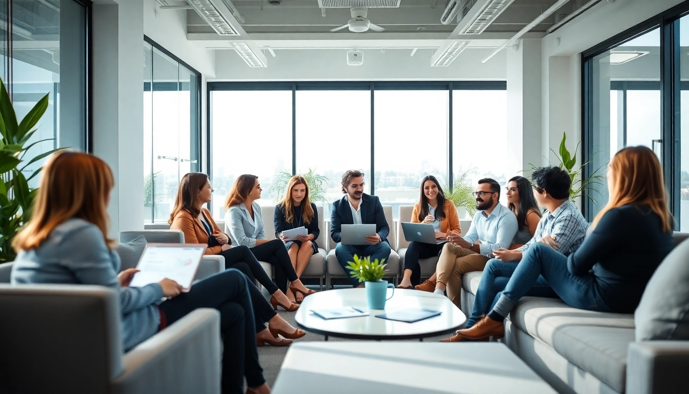 Engagierte Fachkräfte diskutieren Personalvermittlung Vertrieb Strategien in einem modernen Büro.