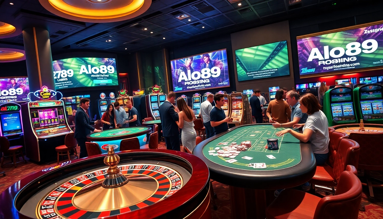 A thrilling gaming experience at Alo789 mới nhất casino with vibrant atmosphere.