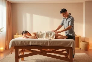 집에서 진행되는 젊은 치료사가 웰니스 케어를 제공하는 평택출장마사지의 평온한 세션